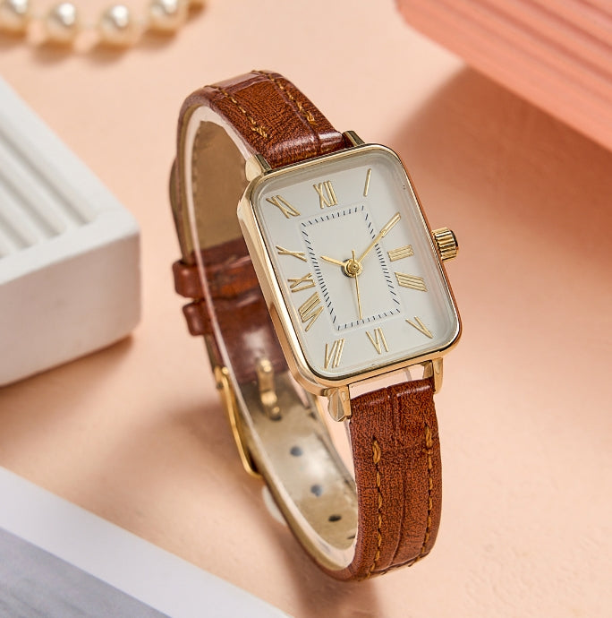 Women’s Vintage Roman Numeral Rectangle Quartz Watch