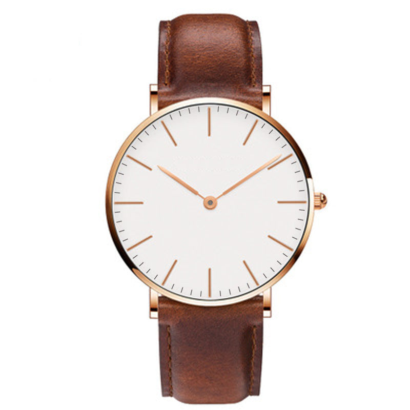 Classic Gold Leather Quartz Watch